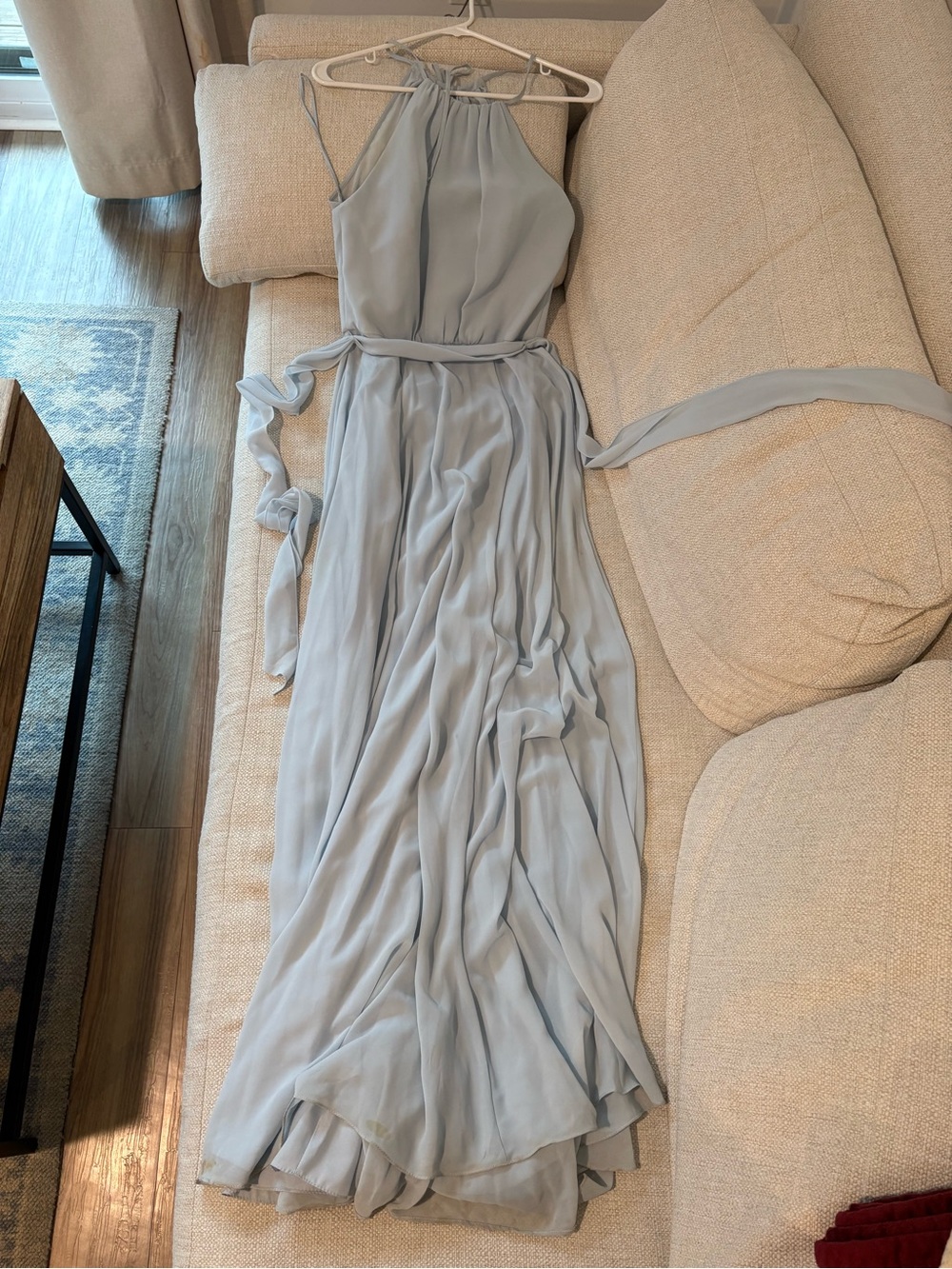 Amsale Bridesmaids Dress in “Ice” color, size 4, style GB060F